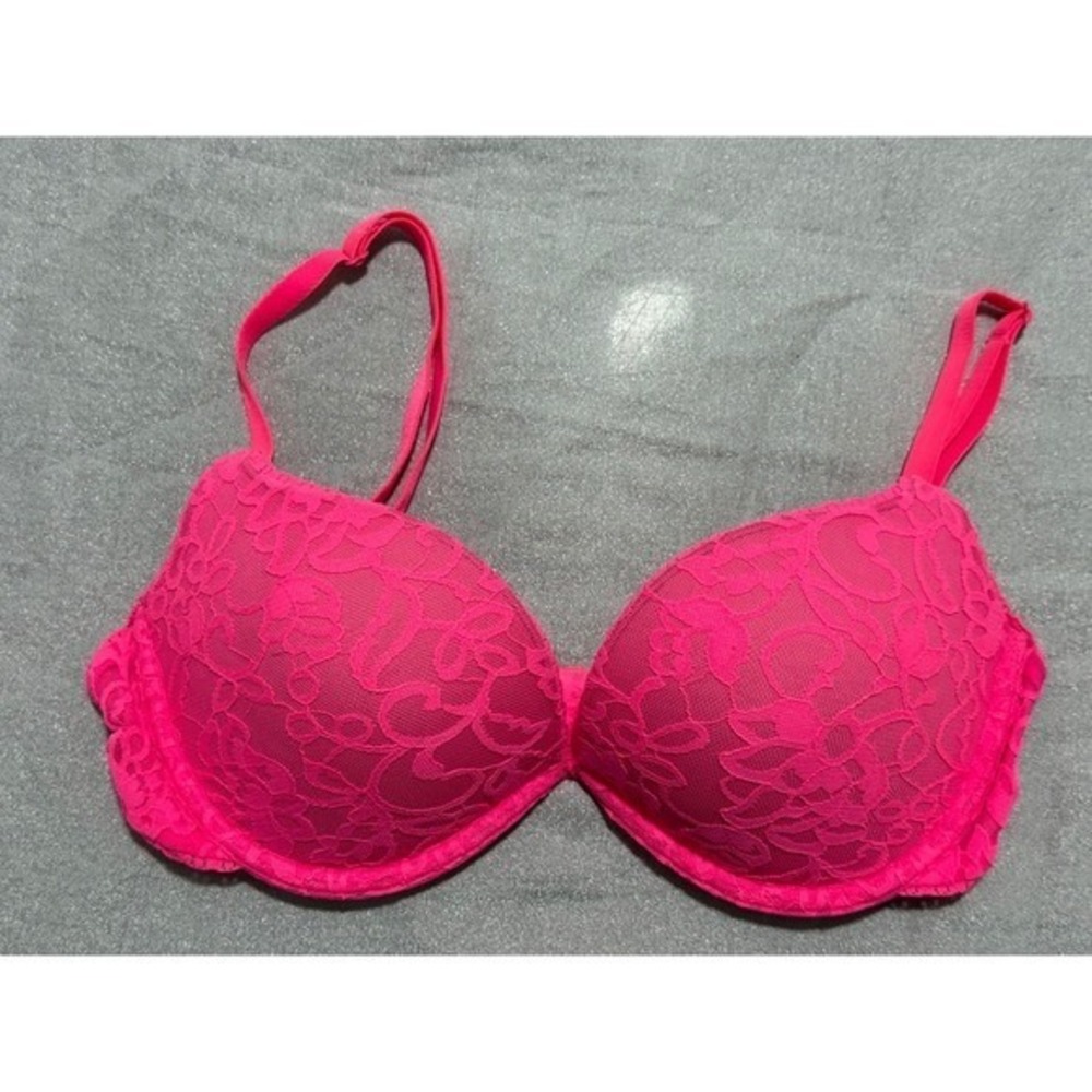 Victoria's Secret Sexy Little Things Push-Up Bra Hot Pink Lace 34C